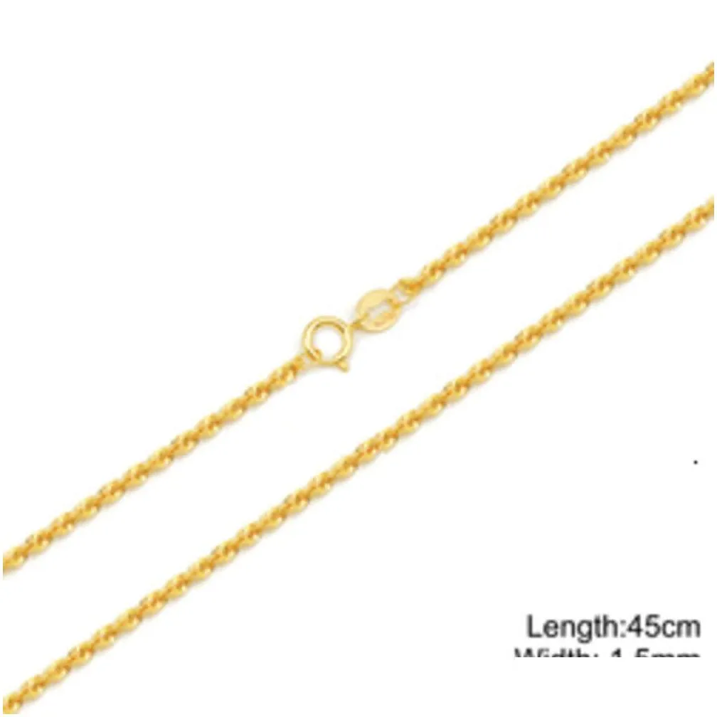 Gold Chain Designs for Ladies Au750 18carat 1.5mm Wholesale 18k Solid Gold Rope Chain for Necklace