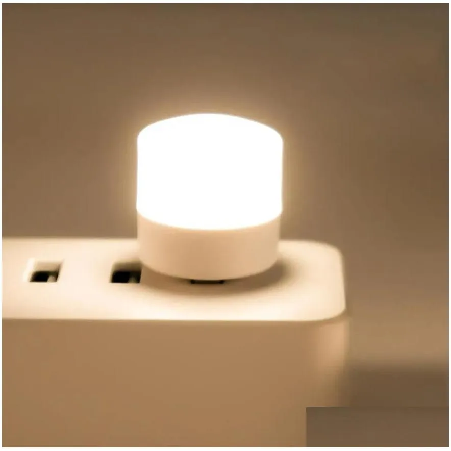 USB Gadgets Plug Lamp Computer Mobile Power Charging Book Lamps LED Eye Protection Reading Light Small Round Night Light