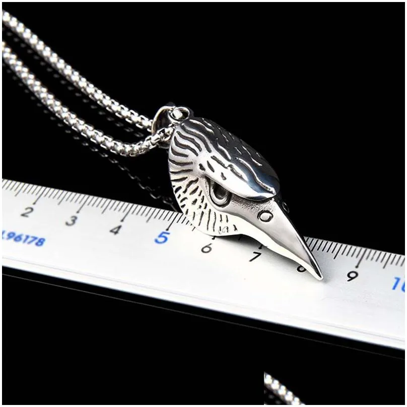 Pendant Necklaces Hiphop Necklace  Head Stainless Steel Necklaces Men Punk Fashion Fine Jewelry Drop Delivery Jewelry Necklaces P Dhp5A