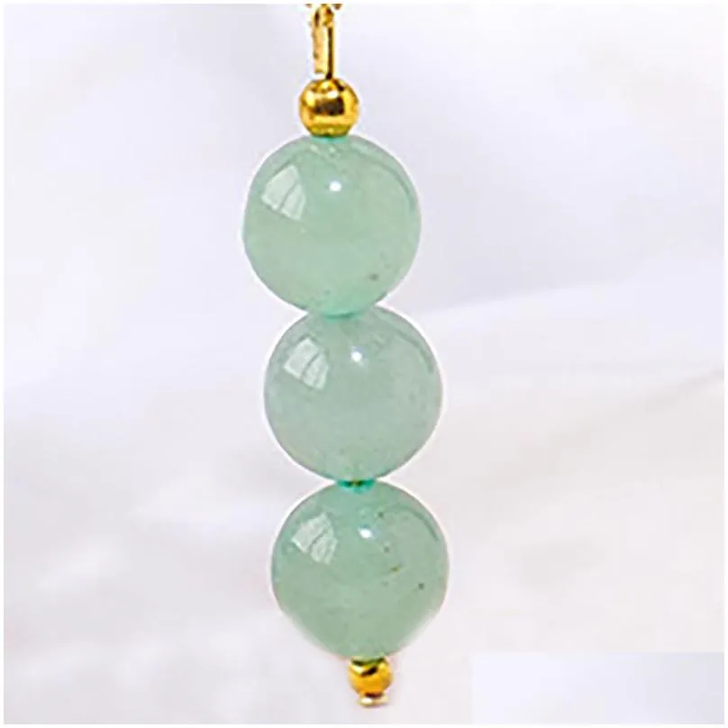 Pendant Necklaces Natural Stone Crystal Round Beads Pendant Necklace Candy Color Beaded Diy Jewelry Drop Delivery Jewelry Necklaces Pe Dh2Fv