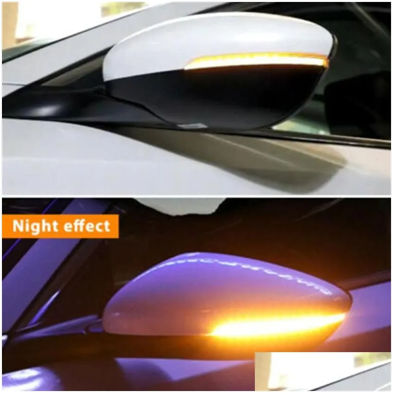 Car Emergency Lights Waterproof Car Rear View Mirror Turn Signal Light For 15Cm Led Indicator Blinker Strip Lamp Flexible Flowing Ligh Dhocg