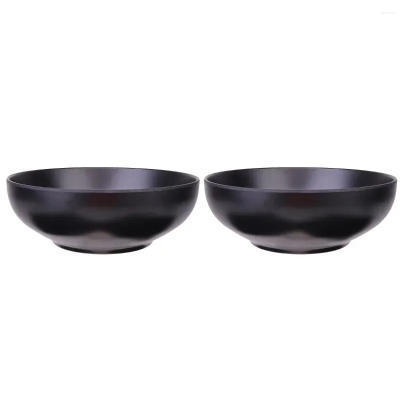 Dinnerware Sets A5 Melamine Tableware Bowl Japanese Style Ramen Black Porcelain Imitation Noodle Container For Home (Only 1pc)