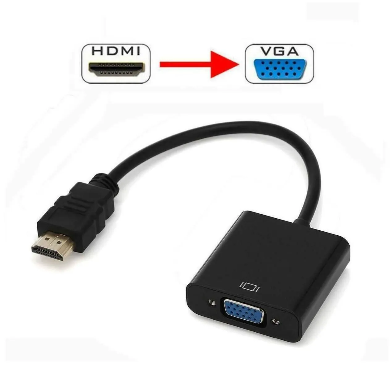 Computer Cables Connectors New 1080P Male To Vga Female Video Cord Converter Adapter With O Port Support Micro Usb Power Supply For Pc