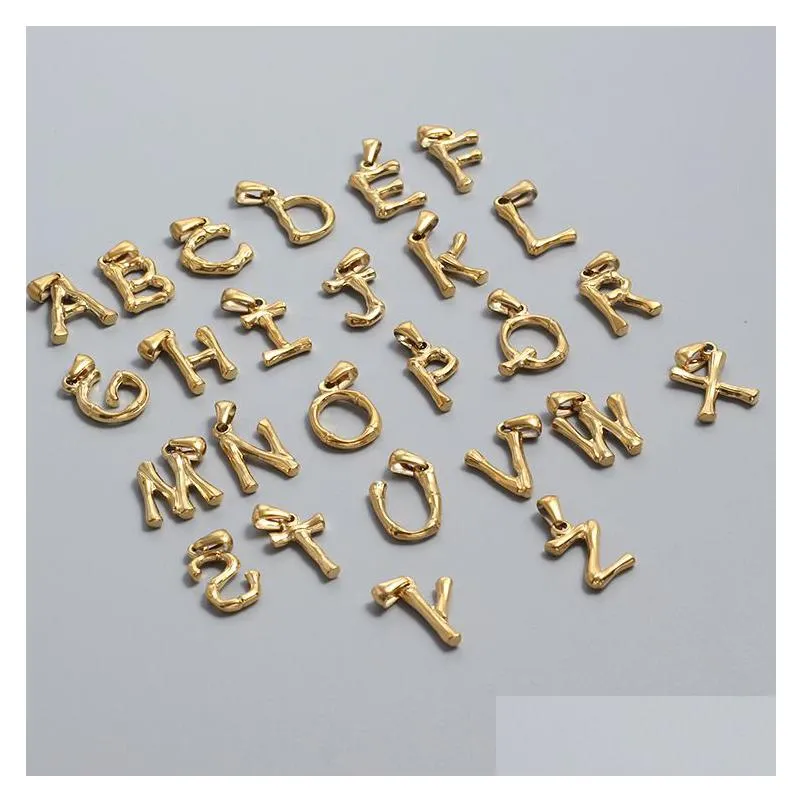 Pendant Necklaces Stainless Steel 26 Alphabet Initial Letter Pendant Gold Sier Plated Non Tarnish Charms For Jewelry Making Drop Deliv Dhgfs