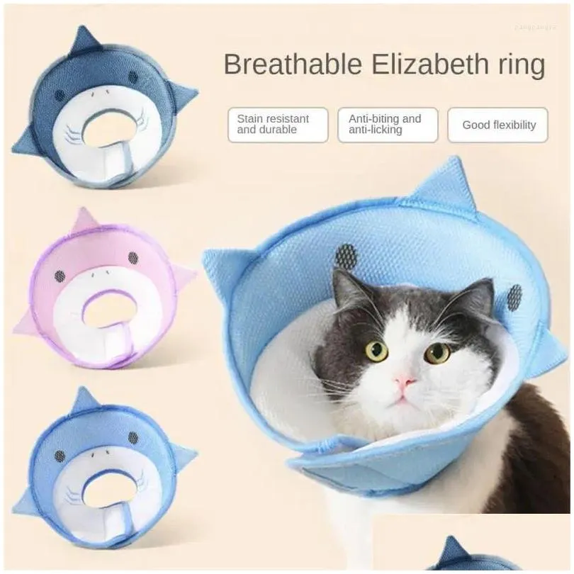 Dog Collars Puppy Adjustable Lick And Bite Protection Hat Prevent Scratches Infections Elizabethan Collar With Straps Cat