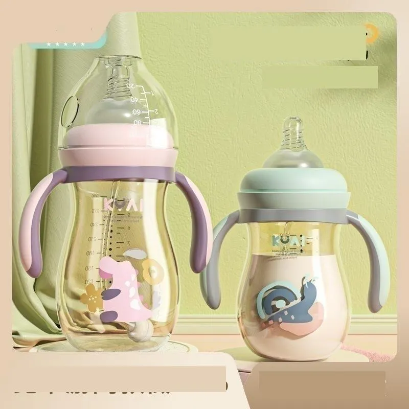 baby bottle anti-fall anti-flatulence wide diameter imitation breast milk 8 months large capacity 2 years old 1-2-3 years old wide mouth 5cm