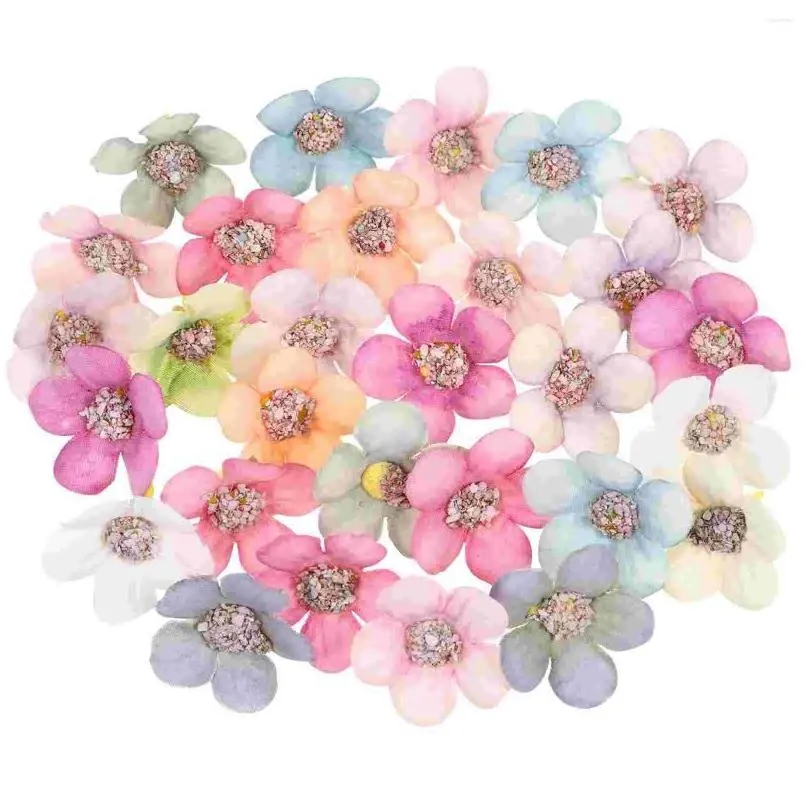 Decorative Flowers 50 Pcs The Artificial Bride Boho Wreath Scrapbooking Craft Daisy Silk Small Fake