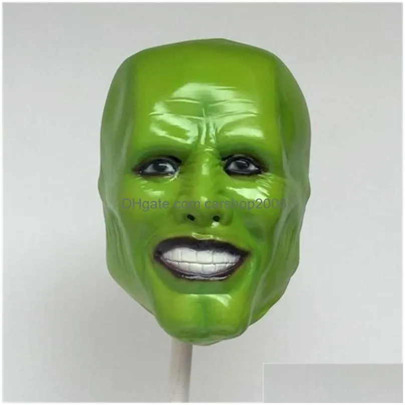 the jim carrey movies mask cosplay green mask costume adult fancy dress face halloween masquerade party cosplay mask y200103