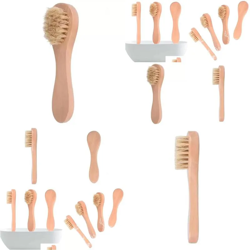 face cleansing brush for facial exfoliation natural bristles exfoliating face brushes for dry brushing with wooden handle