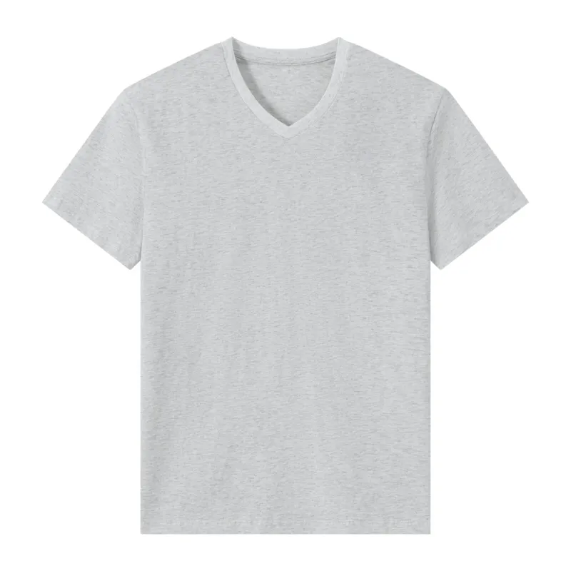 Hot 2024 100% cotton men V-neck short T-Shirt brand men shirts casual style for sport men T-Shirt size S-XXL