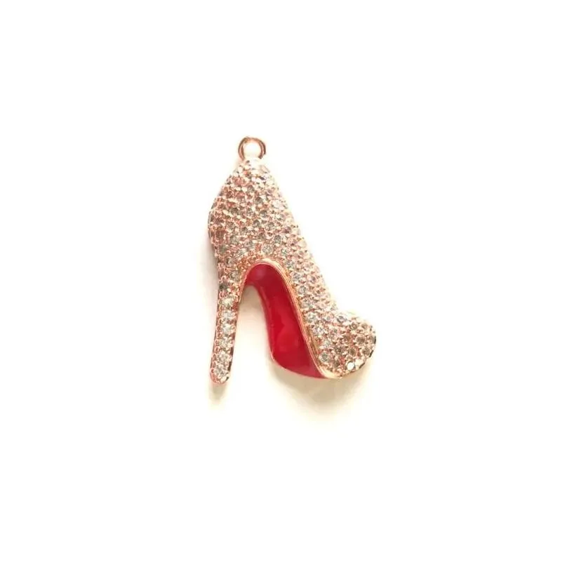 Charms 5Pcs  High Heel Shoe Charm Pendant For Women Bracelet Necklace Making Micro Pave Handmade Jewelry Findings Drop Deli Dhxtl