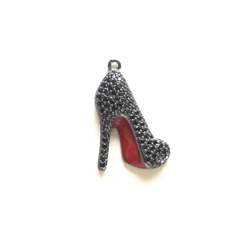 Charms 5Pcs  High Heel Shoe Charm Pendant For Women Bracelet Necklace Making Micro Pave Handmade Jewelry Findings Drop Deli Dhxtl