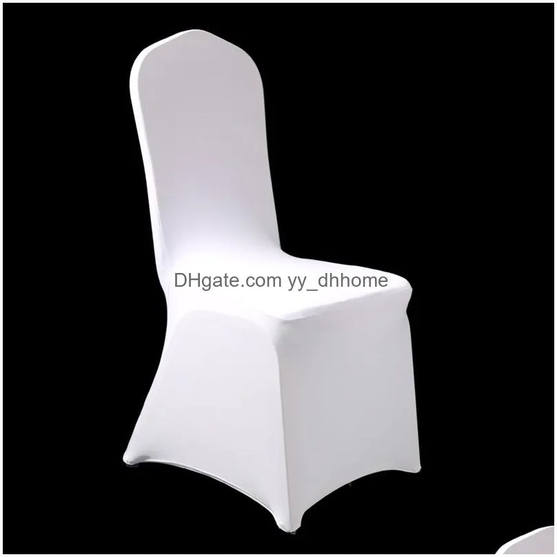  100pcs universal el spandex white chair cover lycra weddings chair covers party dining christmas event decor seat cover y200103