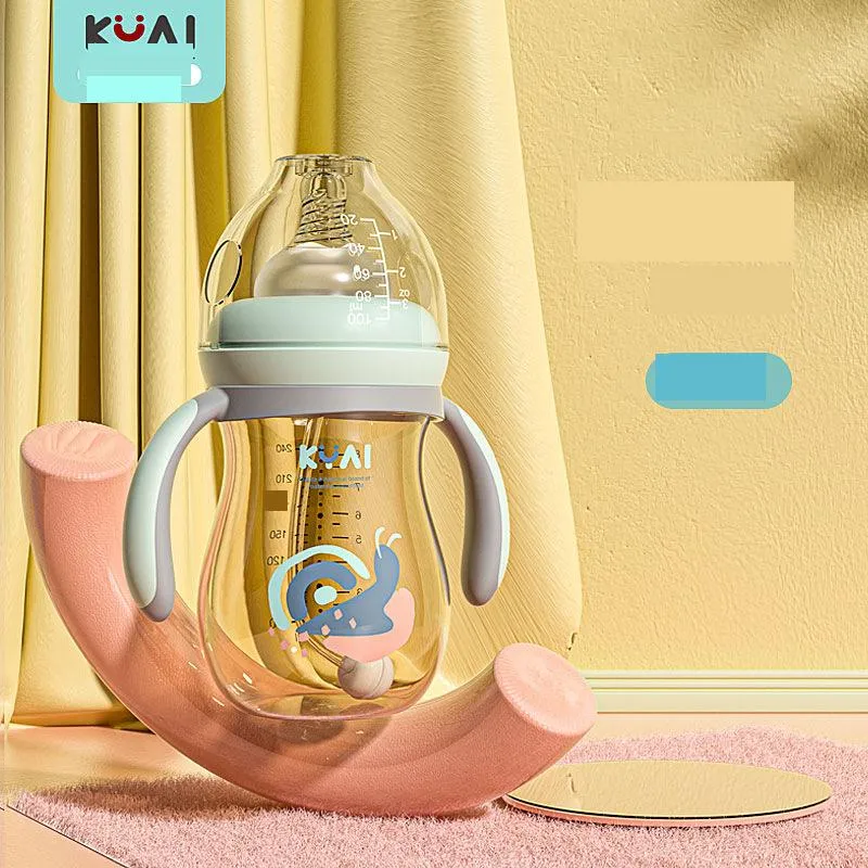 baby bottle anti-fall anti-flatulence wide diameter imitation breast milk 8 months large capacity 2 years old 1-2-3 years old wide mouth 5cm