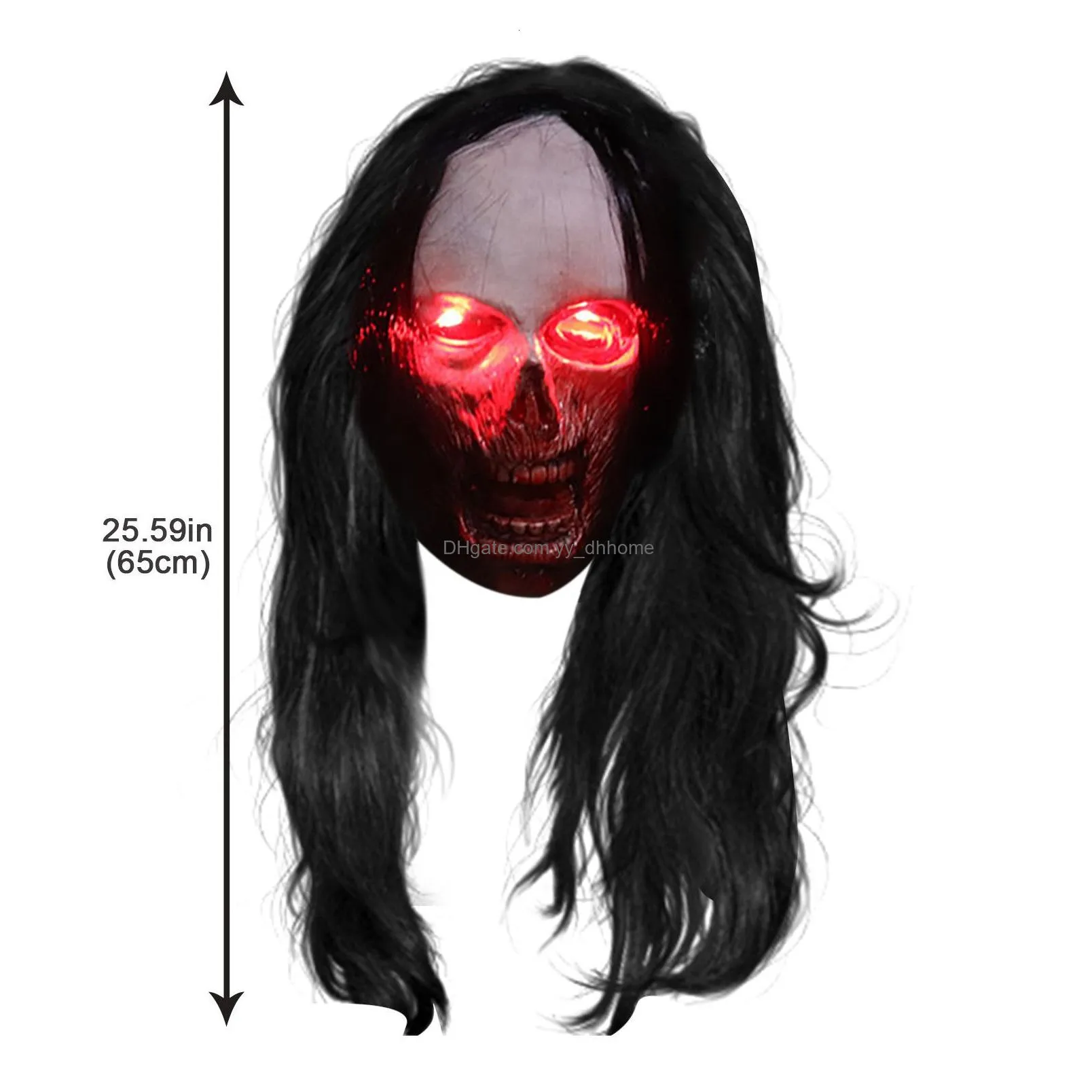 party masks halloween mask luminous eye terror scary cosplay costume adults zombie headgear ghost funny horror toy 230901