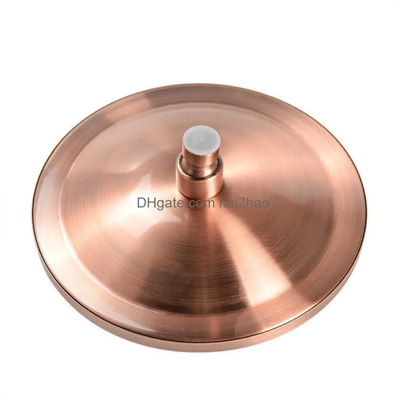 8 inch round vintage retro bathroom rain shower head antique red copper hose top shower sprayer bathroom single head tools 210724