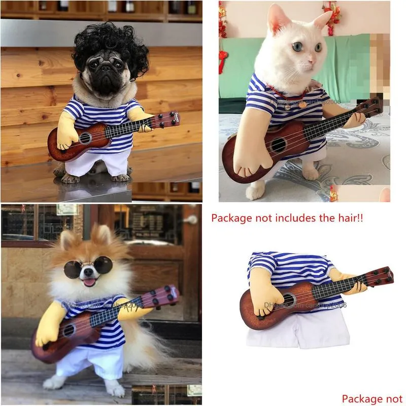 pet halloween costume cat dog clothes with funny guitar costume suit cosplay clothing for cat cool pet clothes suit for cats dog