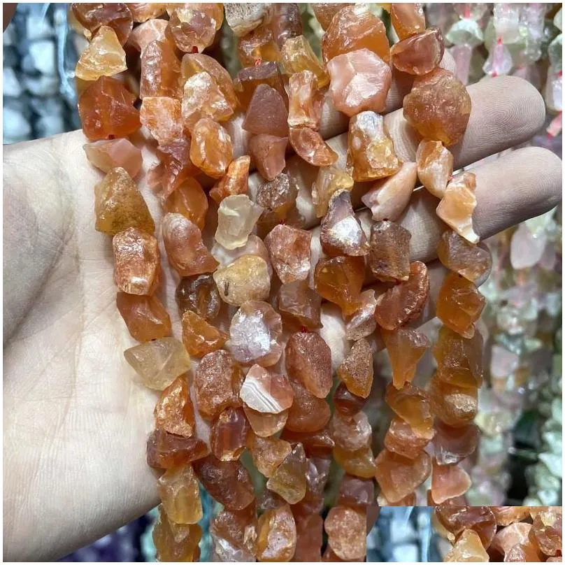 Other Natural Form Stone Rough Fluorit Amethysts Amazonite Lapis Lazi Smoky Crystal Net Mineral Beads Diy Bracelet Drop Delivery Dhlf2