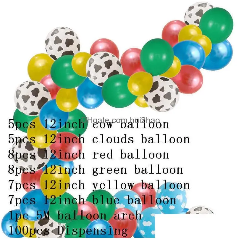 1set story party birthday balloons arch garland for kids birthday party 1st 3rd 6th baby shower latex balloon toy decorations 210626