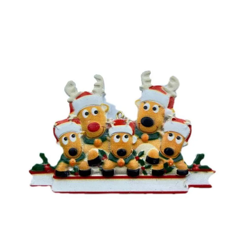  2023 personalized reindeer family christmas tree decoration cute deer christmas resin pendant