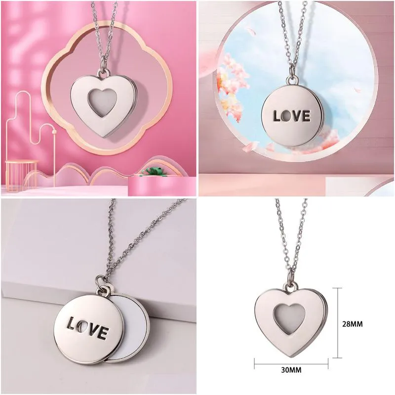 sublimation hollow heart necklace love lover love necklace decoration gift gift