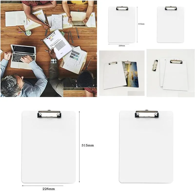 sublimation a4 clipboard recycled document holder white blank profile clip letter file paper sheet office supplies jn07