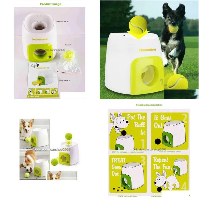 dog tennis ball thrower pet chewing toys automatic throw machine food reward teeth chew launcher play toy 211111