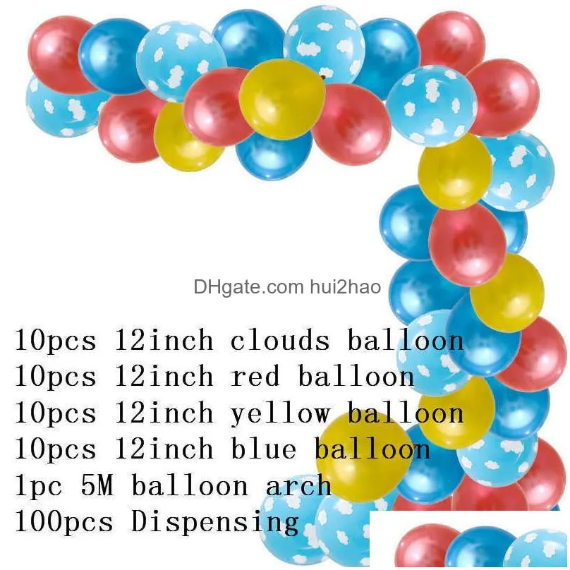 1set story party birthday balloons arch garland for kids birthday party 1st 3rd 6th baby shower latex balloon toy decorations 210626