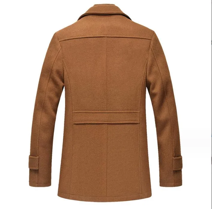 new winter wool coat slim fit jacket mens casual warm jacket jacket outerwear mens pea coat