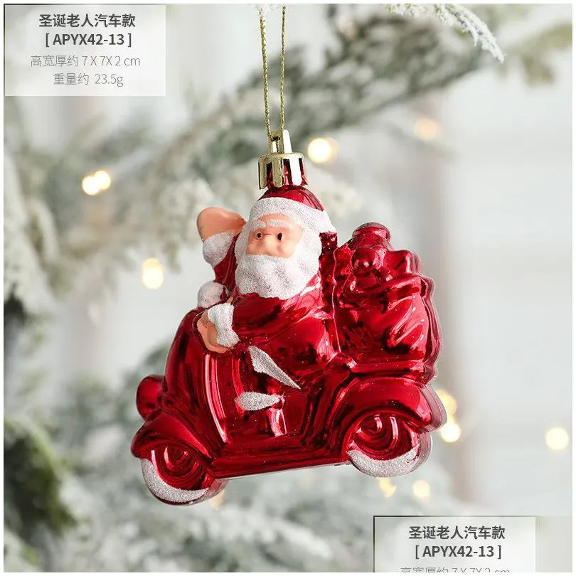 christmas decorations ice cream snowman house five-pointed star crutch combination hanging decoration childrens christmas tree