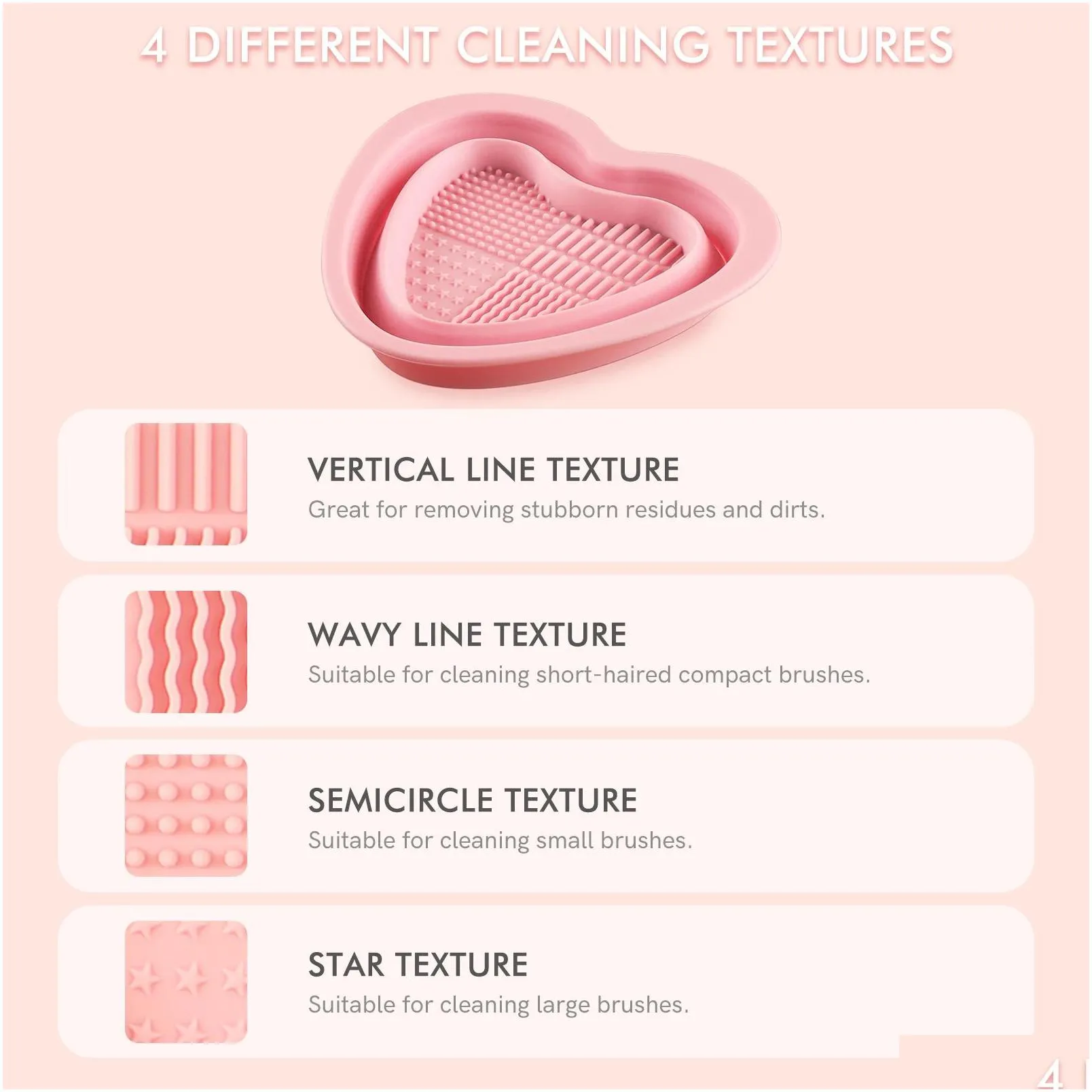 handheld silicone brush scrubber / foldable brush cleaning bowl mat to clean blender brushes a lot easier brush cleaning palette