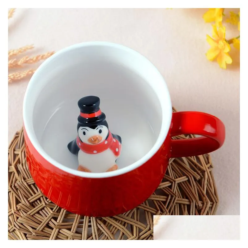 mugs 3d lovely coffee mug heat resisting cartoon animal ceramic cup christmas gift cpa4648 1026