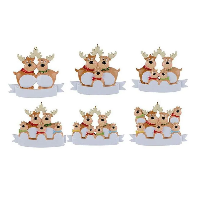  2023 personalized reindeer family christmas tree decoration cute deer christmas resin pendant