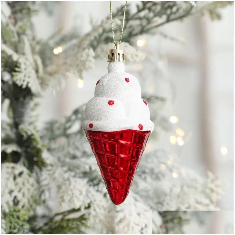 christmas decorations ice cream snowman house five-pointed star crutch combination hanging decoration childrens christmas tree