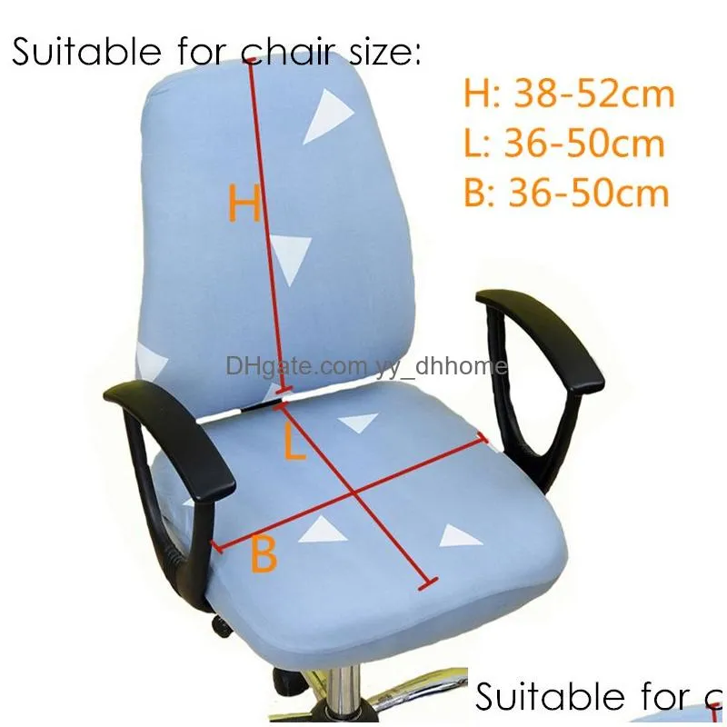  ly high elastic office arm chair cover 2pcs/set computer chair covers spandex pastoral soft seat cover back cover wholesale y200103