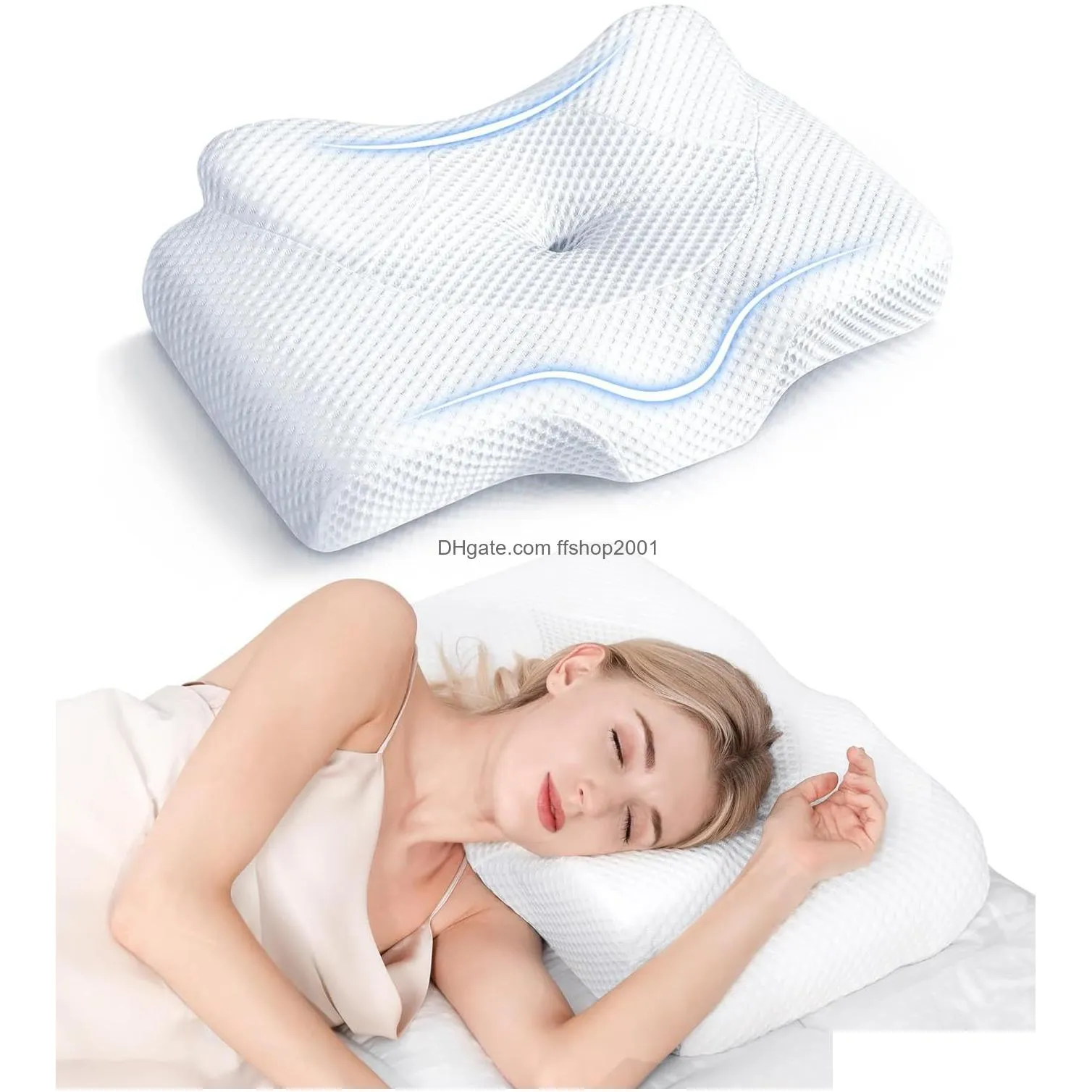 osteo cervical pillow for neck pain relief hollow design odorless memory foam pillows with cooling case adjustable orthopedic bed pillow for