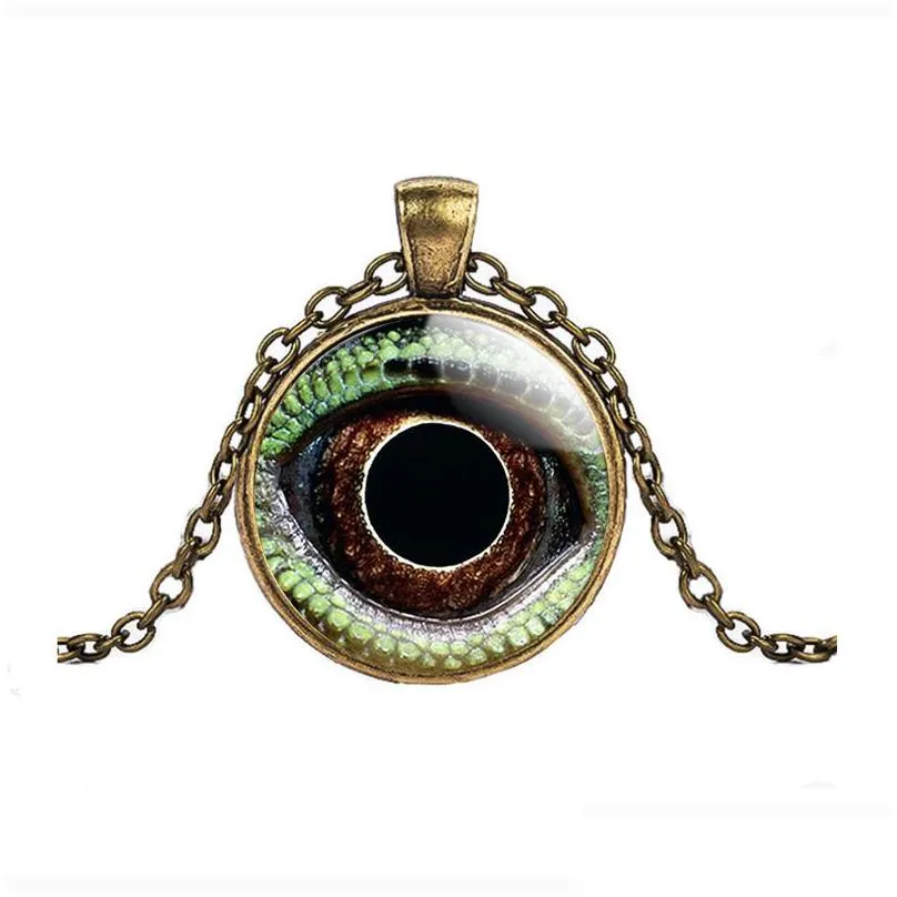 party favor gift animal eye pattern time gem alloy dragon eye time gemstone pendant necklace wholesale