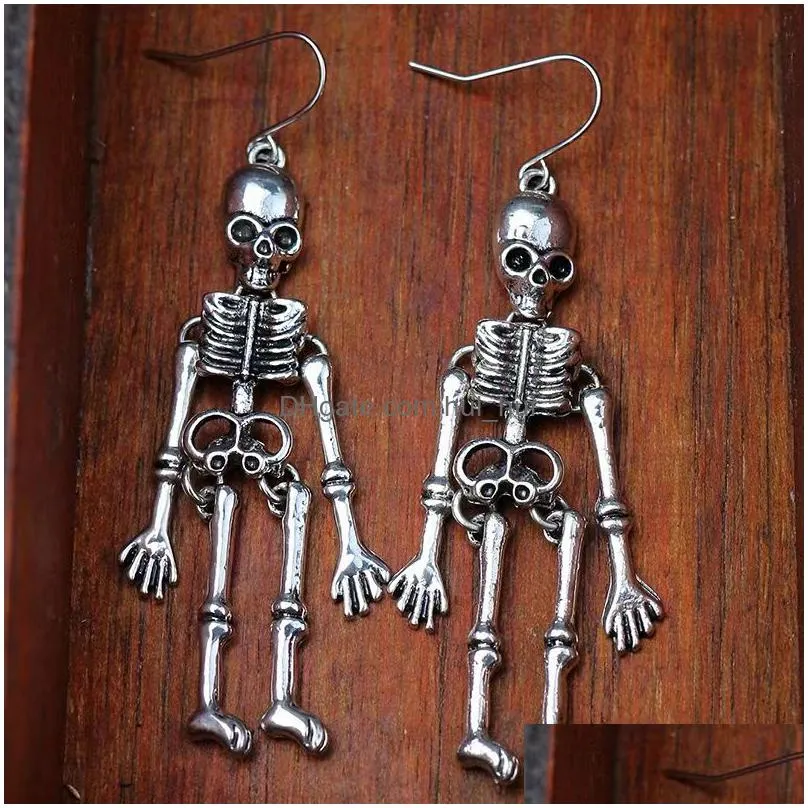 carnival halloween dark punk skull earrings for both men and women