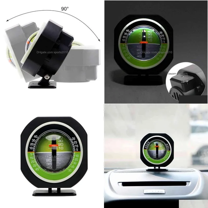 Car Compass New Compass Higrecision Builtin Led Slope Meter Level Car Vehicle Declinometer Gradient Inclinometer Angle Pdy5 Drop Deliv Dhprf