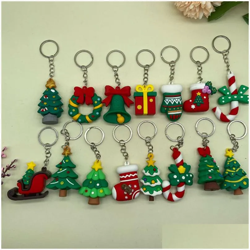 christmas decorations santa claus keychain pendant cute cartoon christmas small pendant