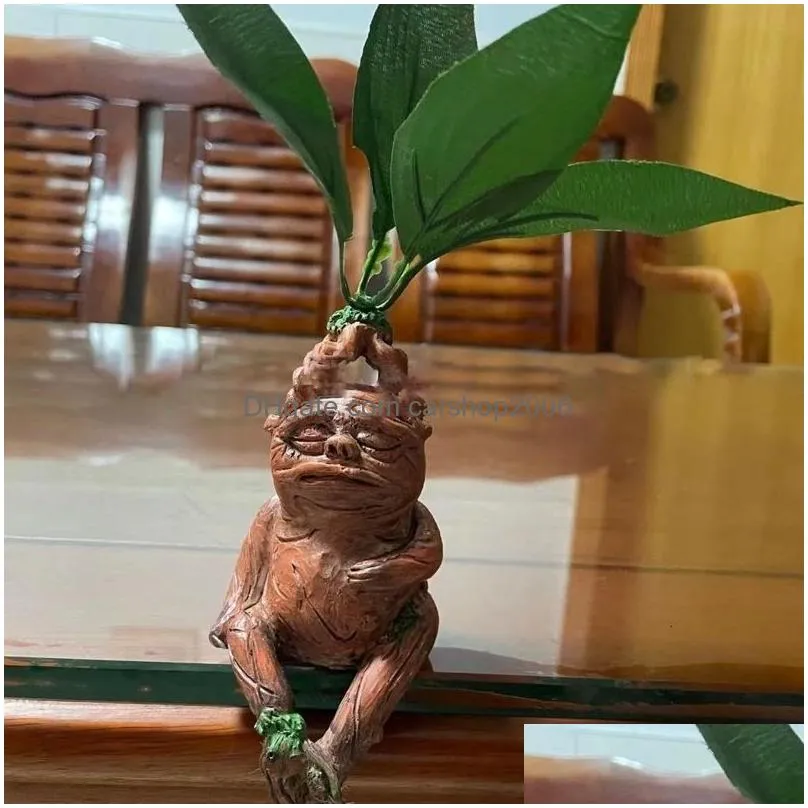 decorative objects figurines mandrake grass resin statue landscape ornament art figurine crafts for outdoor living room bedroom decoration