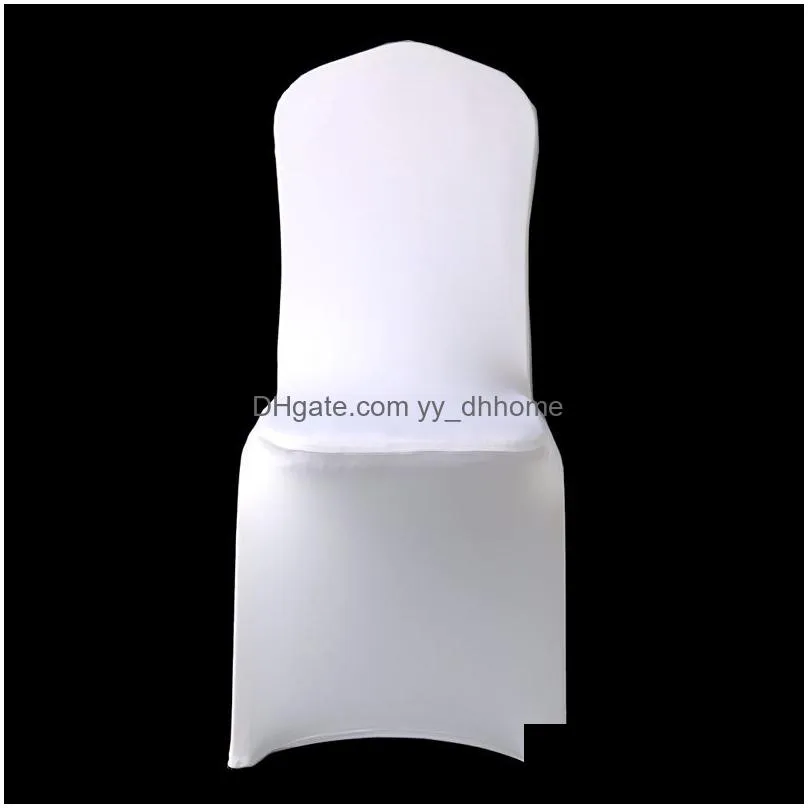  100pcs universal el spandex white chair cover lycra weddings chair covers party dining christmas event decor seat cover y200103