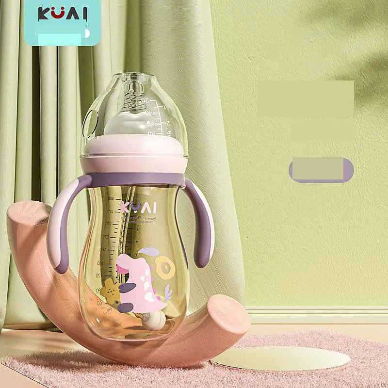 baby bottle anti-fall anti-flatulence wide diameter imitation breast milk 8 months large capacity 2 years old 1-2-3 years old wide mouth 5cm