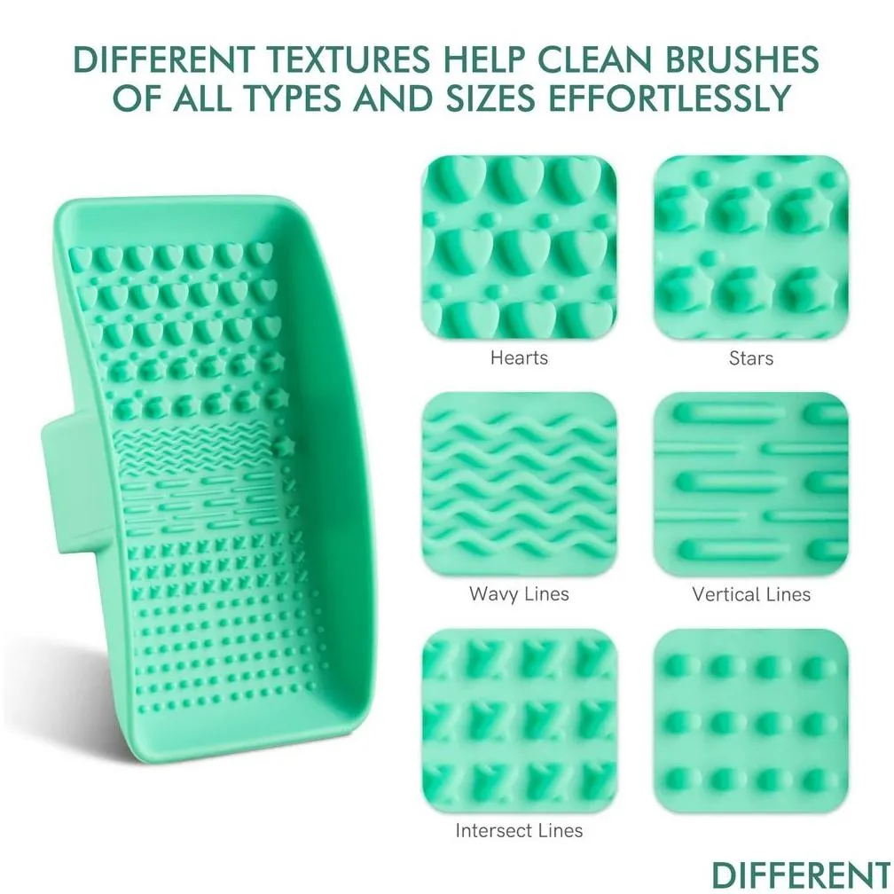 handheld silicone brush scrubber / foldable brush cleaning bowl mat to clean blender brushes a lot easier brush cleaning palette
