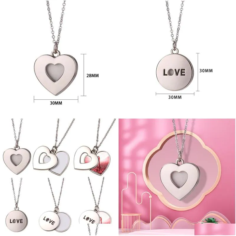 sublimation hollow heart necklace love lover love necklace decoration gift gift