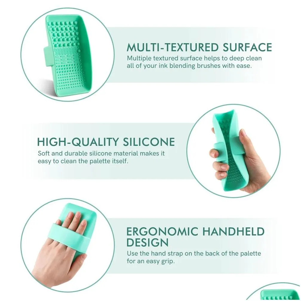 handheld silicone brush scrubber / foldable brush cleaning bowl mat to clean blender brushes a lot easier brush cleaning palette