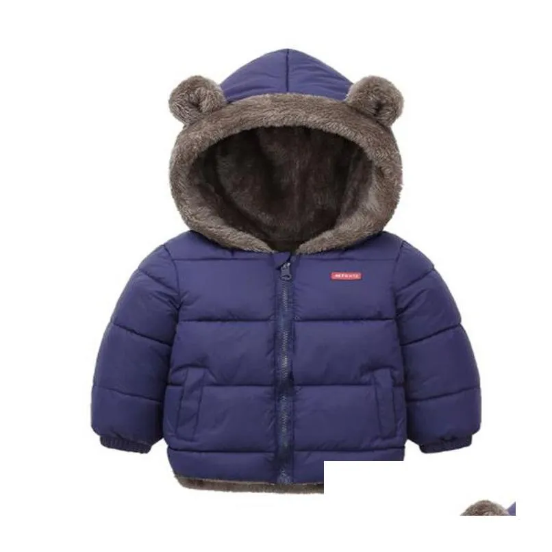 childrens clothing thickened down cotton coat boy girls winter lamb fleece jacket kids zipper hooded outwear