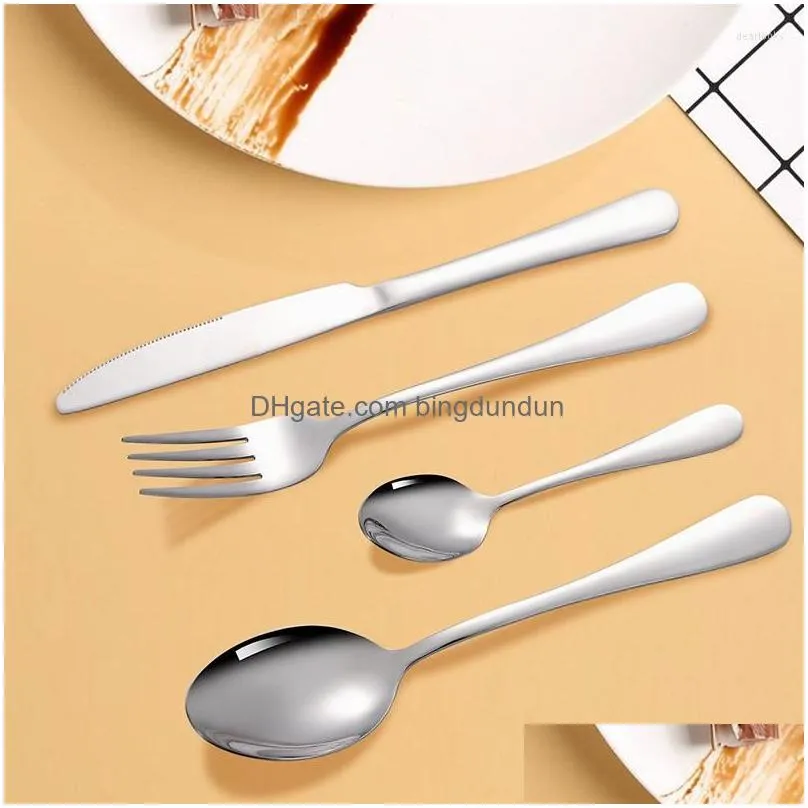 Dinnerware Sets Luxury Simple Cutlery Set Fashion Stainless Steel Gold Rose 24 Piece Juegos De Vajilla Home Decoration Ec50Cj Drop De Dh51R