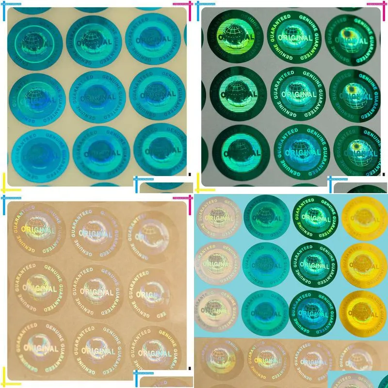 other decorative stickers hologram genuine d and original sticker multiple colors global design diameter 20mm 2000 pcs a lot 230907