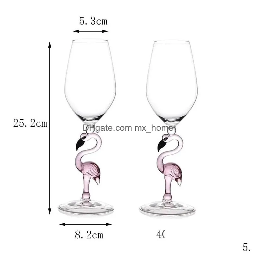 glasses creative flamingo wine glass cup bordeaux cocktail champagn goblet party bar drinkware wedding gifts home drink ware glasses